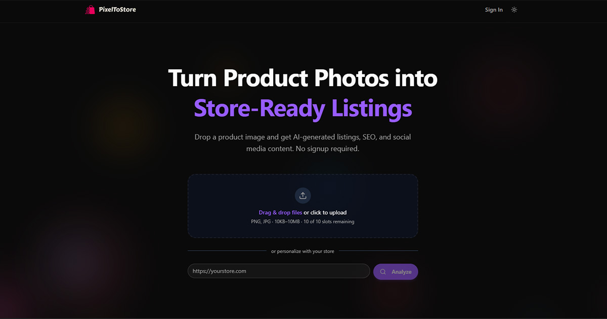 Create Account | PixelToStore